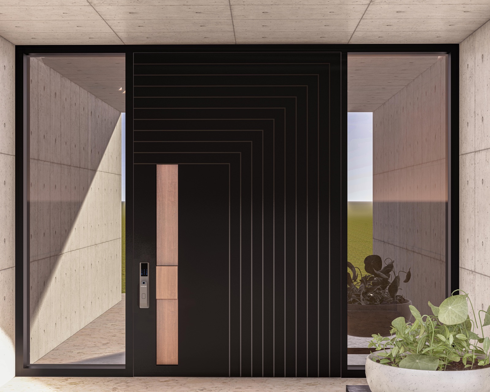 PIVORA Sleek Line pivot door in Black